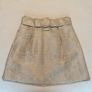 Chloé Champagne and Silver Damask Skirt, NWOT